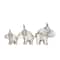 Silver Contemporary Elephant Sculpture Set